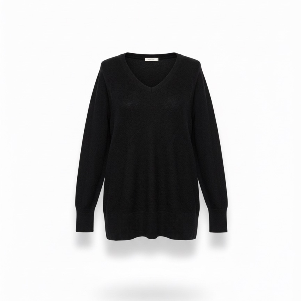 Classic Loft Size Large Black V-Neck Sweater